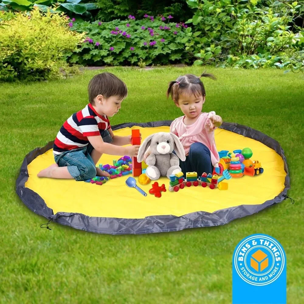 Large Toy Storage Basket and Play Mat for Kids Foldable Storage Organizer Box - Picture 6 of 6